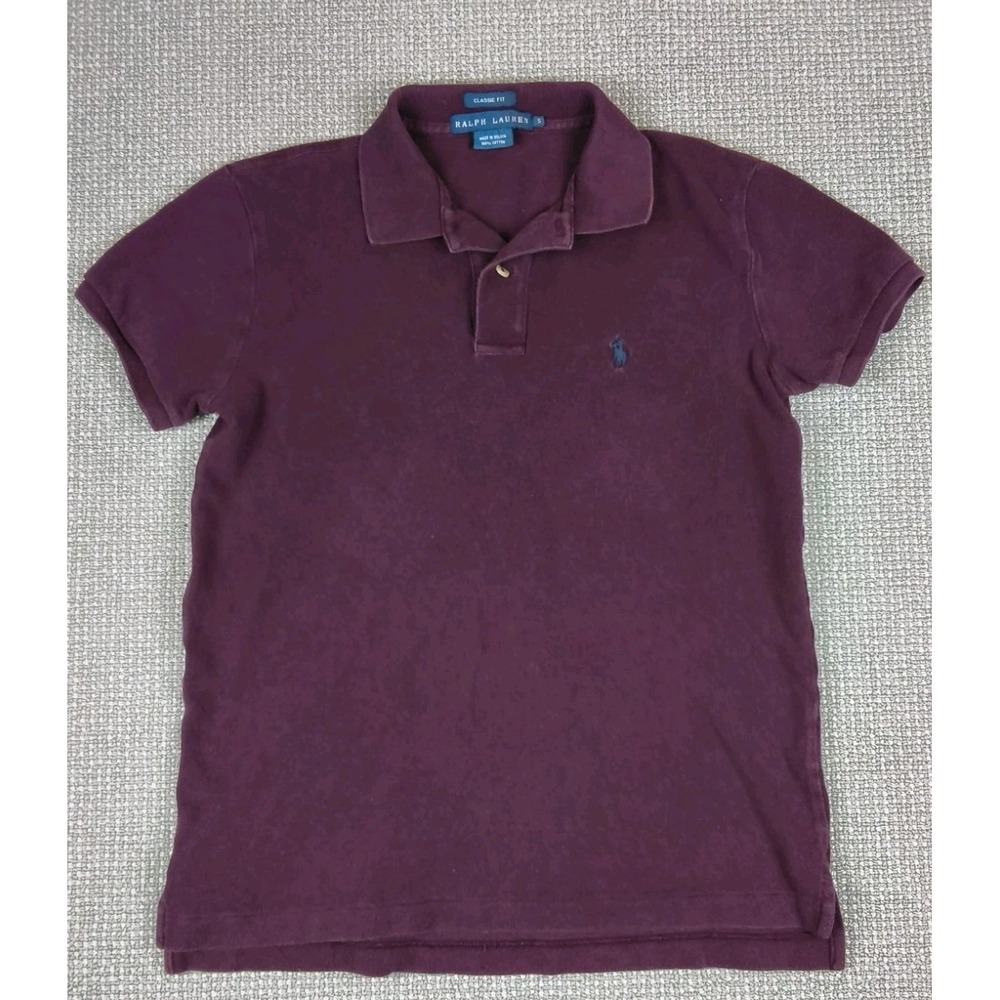 Polo Ralph Lauren Mens Classic Fit Short Sleeve Polo Shirt Burgundy Maroon S